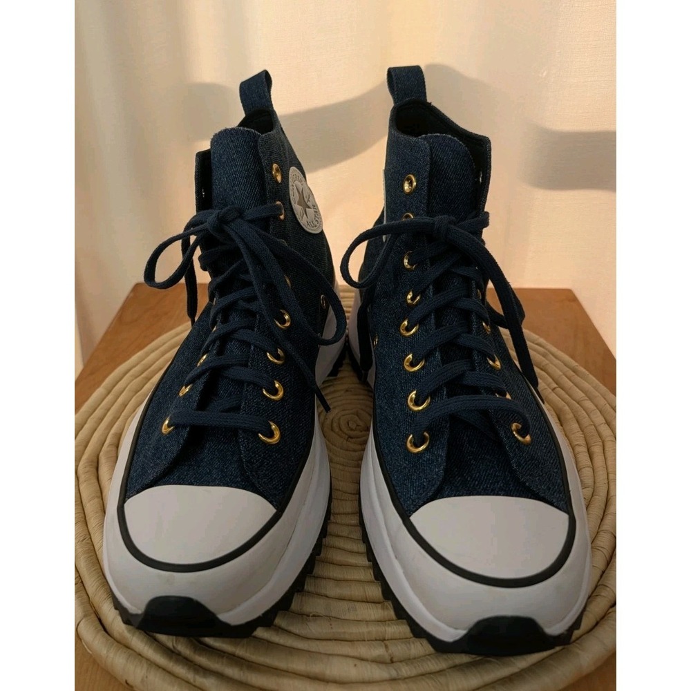 Converse All Star Chuck Taylor Sneakers Size 10 Shoes Blue Denim Lace High Tops